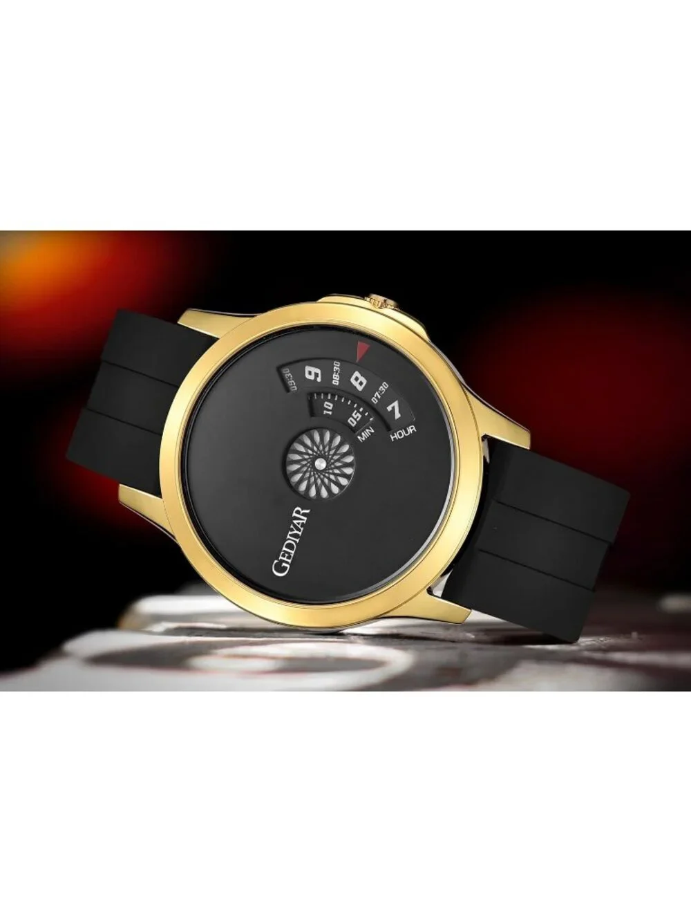 Men's Black Gold Analog Quartz Design Fashion Waterproof Cool Unique Wrist Watch